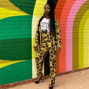 Fashion Nova Two Piece Baroque Versace Pant Set